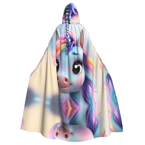 Kingww Happy Unicorn Halloween Kapuzenumhang für Männer und Frauen: leichter Polyester-Umhang mit Kapuze – perfekt für Cosplay, Halloween & Kostümpartys Kingww Happy Unicorn Halloween Kapuzenumhang für Männer und Frauen: leichter Polyester-Umhang mit Kapuze – perfekt für Cosplay, Halloween & Kostümpartys von Kingww