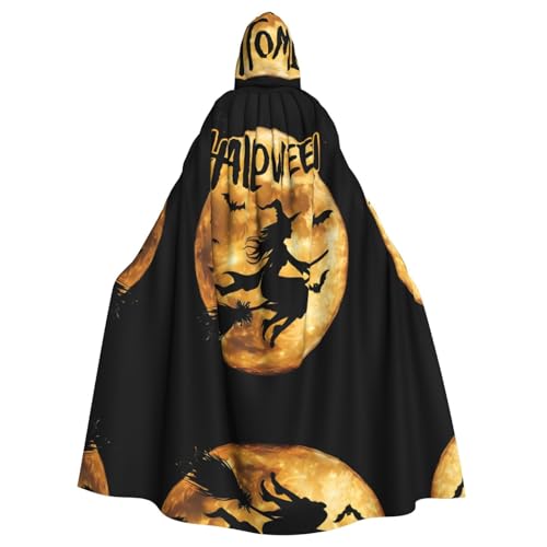 Kingww Hexenbesen Halloween Kapuzenumhang für Männer und Frauen: leichter Polyester-Umhang mit Kapuze – perfekt für Cosplay, Halloween & Kostümpartys von Kingww