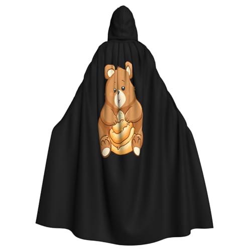 Kingww Kleiner Bär, der Brot isst, Halloween-Kapuzenumhang für Männer und Frauen: leichter Polyester-Umhang mit Kapuze – perfekt für Cosplay, Halloween und Kostümpartys Kingww Kleiner Bär, der Brot isst, Halloween-Kapuzenumhang für Männer und Frauen: leichter Polyester-Umhang mit Kapuze – perfekt für Cosplay, Halloween und Kostümpartys von Kingww