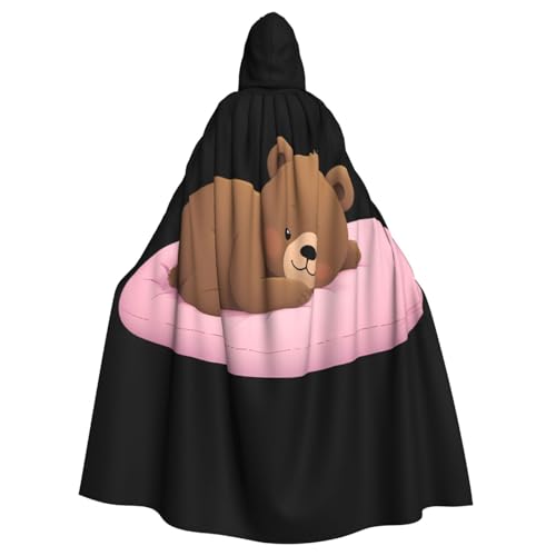 Kingww Kleiner Bär auf rosa Kissen, Halloween-Kapuzenumhang für Männer und Frauen: leichter Polyester-Umhang mit Kapuze – perfekt für Cosplay, Halloween und Kostümpartys Kingww Kleiner Bär auf rosa Kissen, Halloween-Kapuzenumhang für Männer und Frauen: leichter Polyester-Umhang mit Kapuze – perfekt für Cosplay, Halloween und Kostümpartys von Kingww