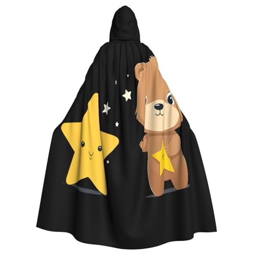 Kingww Kleiner Bär hält einen Stern Halloween Kapuzenumhang für Männer und Frauen: leichter Polyester-Umhang mit Kapuze – perfekt für Cosplay, Halloween & Kostümpartys Kingww Kleiner Bär hält einen Stern Halloween Kapuzenumhang für Männer und Frauen: leichter Polyester-Umhang mit Kapuze – perfekt für Cosplay, Halloween & Kostümpartys von Kingww