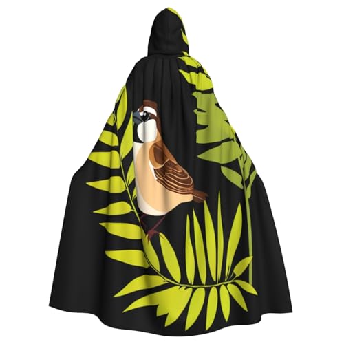 Kingww Kleiner Spatz auf Palmenblättern, Halloween-Kapuzenumhang für Männer und Frauen: leichter Polyester-Umhang mit Kapuze, perfekt für Cosplay, Halloween und Kostümpartys Kingww Kleiner Spatz auf Palmenblättern, Halloween-Kapuzenumhang für Männer und Frauen: leichter Polyester-Umhang mit Kapuze, perfekt für Cosplay, Halloween und Kostümpartys von Kingww