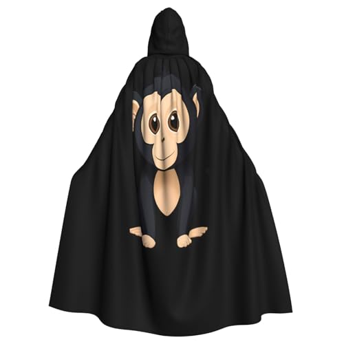 Kingww Kleiner schwarzer Affen-Halloween-Umhang mit Kapuze für Männer und Frauen: leichter Polyester-Umhang mit Kapuze – perfekt für Cosplay, Halloween und Kostümpartys von Kingww