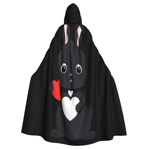 Kingww Kleiner schwarzer Hasen-Umhang mit Herz, Halloween-Kapuzenumhang für Männer und Frauen: leichter Polyester-Umhang mit Kapuze, perfekt für Cosplay, Halloween und Kostümpartys Kingww Kleiner schwarzer Hasen-Umhang mit Herz, Halloween-Kapuzenumhang für Männer und Frauen: leichter Polyester-Umhang mit Kapuze, perfekt für Cosplay, Halloween und Kostümpartys von Kingww