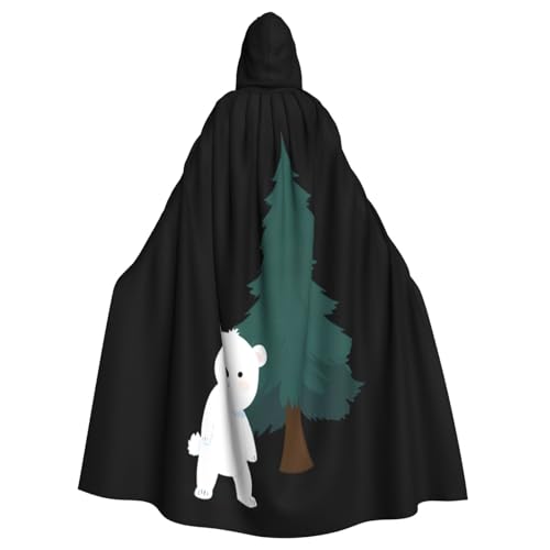 Kingww Kleiner weißer Bär neben einem Kiefernbaum, Halloween-Kapuzenumhang für Männer und Frauen: leichter Polyester-Umhang mit Kapuze, perfekt für Cosplay, Halloween und Kostümpartys Kingww Kleiner weißer Bär neben einem Kiefernbaum, Halloween-Kapuzenumhang für Männer und Frauen: leichter Polyester-Umhang mit Kapuze, perfekt für Cosplay, Halloween und Kostümpartys von Kingww