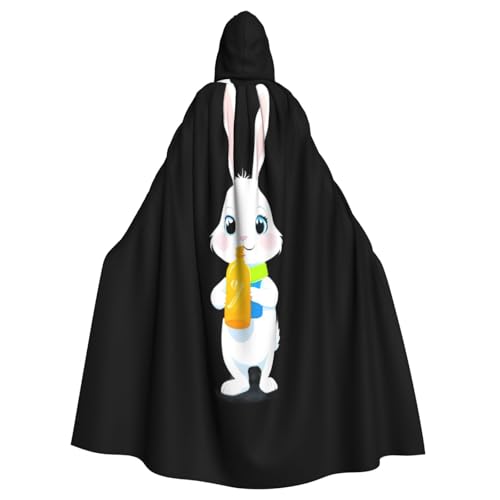Kingww Kleiner weißer Hase, der eine fluoreszierende Flasche hält, Halloween-Kapuzenumhang für Männer und Frauen: leichter Polyester-Umhang mit Kapuze – perfekt für Cosplay, Halloween und Kostümpartys Kingww Kleiner weißer Hase, der eine fluoreszierende Flasche hält, Halloween-Kapuzenumhang für Männer und Frauen: leichter Polyester-Umhang mit Kapuze – perfekt für Cosplay, Halloween und Kostümpartys von Kingww