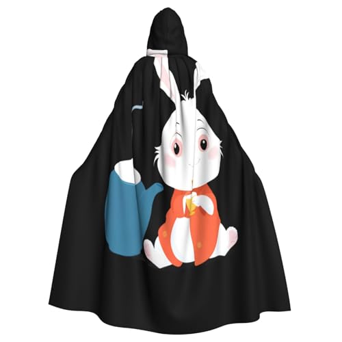 Kingww Kleiner weißer Hasen-Umhang mit Kapuze für Männer und Frauen: leichter Polyester-Umhang mit Kapuze – perfekt für Cosplay, Halloween und Kostümpartys Kingww Kleiner weißer Hasen-Umhang mit Kapuze für Männer und Frauen: leichter Polyester-Umhang mit Kapuze – perfekt für Cosplay, Halloween und Kostümpartys von Kingww