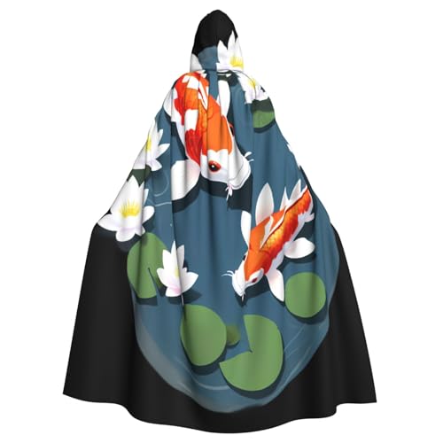 Kingww Koi Plays Lotus Halloween Kapuzenumhang für Damen und Herren - Leichter Polyester-Umhang mit Kapuze - Perfekt für Cosplay, Halloween & Kostümpartys Kingww Koi Plays Lotus Halloween Kapuzenumhang für Damen und Herren - Leichter Polyester-Umhang mit Kapuze - Perfekt für Cosplay, Halloween & Kostümpartys von Kingww