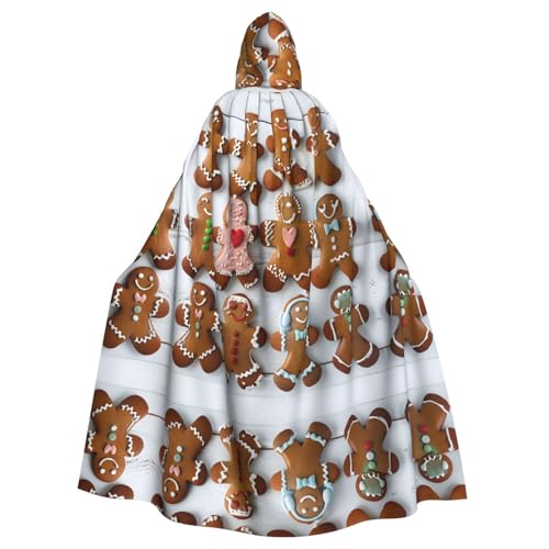 Kingww Lebkuchenkeks-Halloween-Kapuzenumhang für Männer und Frauen: leichter Polyester-Umhang mit Kapuze – perfekt für Cosplay, Halloween & Kostümpartys von Kingww