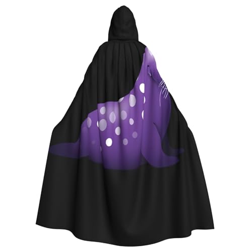 Kingww Lila gepunkteter Seelöwen-Halloween-Umhang mit Kapuze für Männer und Frauen: leichter Polyester-Umhang mit Kapuze – perfekt für Cosplay, Halloween & Kostümpartys Kingww Lila gepunkteter Seelöwen-Halloween-Umhang mit Kapuze für Männer und Frauen: leichter Polyester-Umhang mit Kapuze – perfekt für Cosplay, Halloween & Kostümpartys von Kingww