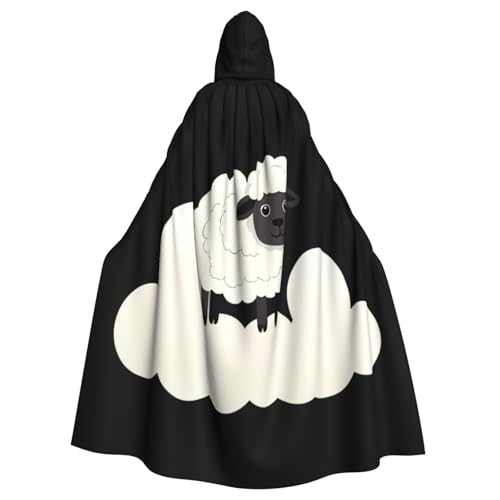 Kingww Little Sheep On The Cloud Halloween-Kapuzenumhang für Damen und Herren: leichter Polyester-Umhang mit Kapuze, perfekt für Cosplay, Halloween und Kostümpartys Kingww Little Sheep On The Cloud Halloween-Kapuzenumhang für Damen und Herren: leichter Polyester-Umhang mit Kapuze, perfekt für Cosplay, Halloween und Kostümpartys von Kingww