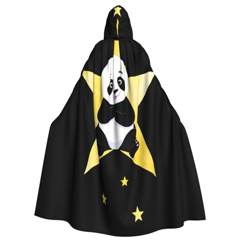 Kingww Panda sitzend auf dem Stern Halloween Kapuzenumhang für Männer und Frauen: leichter Polyester-Umhang mit Kapuze – perfekt für Cosplay, Halloween & Kostümpartys Kingww Panda sitzend auf dem Stern Halloween Kapuzenumhang für Männer und Frauen: leichter Polyester-Umhang mit Kapuze – perfekt für Cosplay, Halloween & Kostümpartys von Kingww