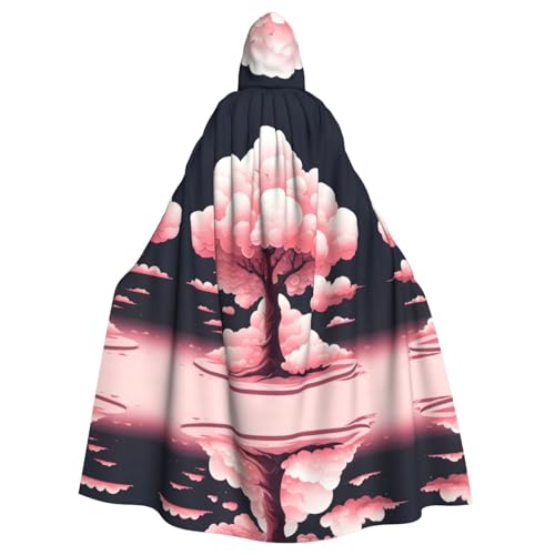 Kingww Red Tree Halloween-Kapuzenumhang für Damen und Herren: leichter Polyester-Umhang mit Kapuze, perfekt für Cosplay, Halloween und Kostümpartys von Kingww
