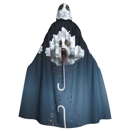 Kingww Regenschirmwolke Halloween-Kapuzenumhang für Männer und Frauen: leichter Polyester-Umhang mit Kapuze – perfekt für Cosplay, Halloween und Kostümpartys von Kingww
