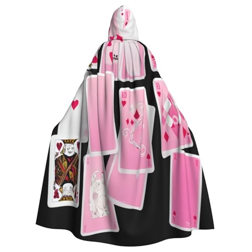 Kingww Rosa Spielkarten Halloween Kapuzenumhang für Männer und Frauen: leichter Polyester-Umhang mit Kapuze – perfekt für Cosplay, Halloween & Kostümpartys Kingww Rosa Spielkarten Halloween Kapuzenumhang für Männer und Frauen: leichter Polyester-Umhang mit Kapuze – perfekt für Cosplay, Halloween & Kostümpartys von Kingww