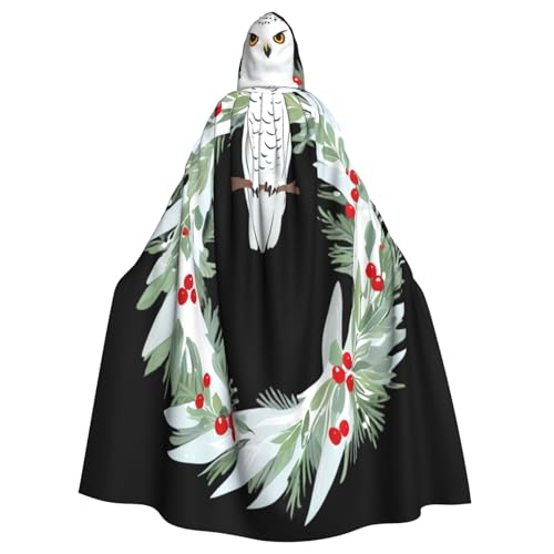 Kingww Schneeeule auf Weihnachtskranz Halloween Kapuzenumhang für Damen und Herren: leichter Polyester-Umhang mit Kapuze – perfekt für Cosplay, Halloween und Kostümpartys Kingww Schneeeule auf Weihnachtskranz Halloween Kapuzenumhang für Damen und Herren: leichter Polyester-Umhang mit Kapuze – perfekt für Cosplay, Halloween und Kostümpartys von Kingww
