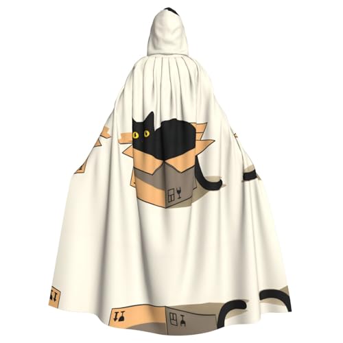 Kingww Schwarze Katze ist in der Box Halloween-Kapuzenumhang für Männer und Frauen: leichter Polyester-Umhang mit Kapuze – perfekt für Cosplay, Halloween und Kostümpartys Kingww Schwarze Katze ist in der Box Halloween-Kapuzenumhang für Männer und Frauen: leichter Polyester-Umhang mit Kapuze – perfekt für Cosplay, Halloween und Kostümpartys von Kingww