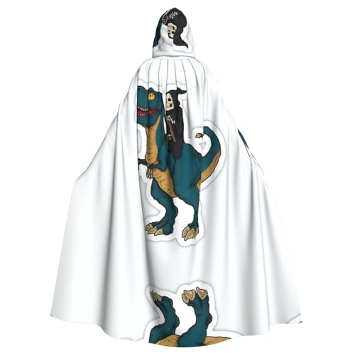 Kingww Skelettreiter Halloween-Kapuzenumhang für Damen und Herren: leichter Polyester-Umhang mit Kapuze – perfekt für Cosplay, Halloween und Kostümpartys von Kingww