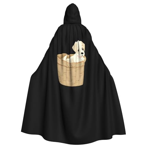 Kingww Welpe in einem gewebten Korb, Halloween-Umhang mit Kapuze für Männer und Frauen: leichter Polyester-Umhang mit Kapuze, perfekt für Cosplay, Halloween und Kostümpartys Kingww Welpe in einem gewebten Korb, Halloween-Umhang mit Kapuze für Männer und Frauen: leichter Polyester-Umhang mit Kapuze, perfekt für Cosplay, Halloween und Kostümpartys von Kingww