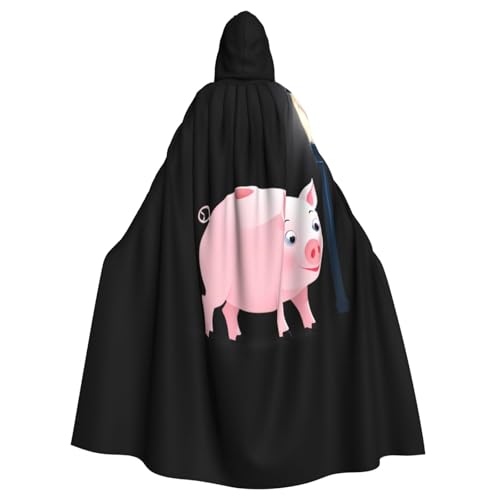 Little Pink Pig Under The Street Light Halloween Kapuzenumhang für Männer und Frauen: leichter Polyester-Umhang mit Kapuze – perfekt für Cosplay, Halloween & Kostümpartys Little Pink Pig Under The Street Light Halloween Kapuzenumhang für Männer und Frauen: leichter Polyester-Umhang mit Kapuze – perfekt für Cosplay, Halloween & Kostümpartys von Kingww