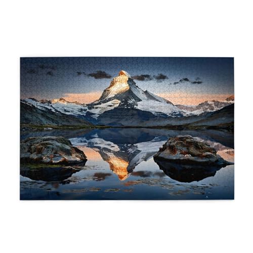 Majestic Matterhorn Puzzles1000 Teile pädagogische intellektuelle Holzpuzzles, lustige Puzzles, Stressabbau-Puzzles, 75 x 50 cm (L x B) von Kingww