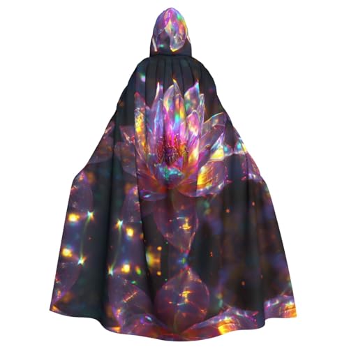 Rainbow Lotus Halloween Kapuzenumhang für Männer und Frauen: leichter Polyester-Umhang mit Kapuze – perfekt für Cosplay, Halloween & Kostümpartys von Kingww