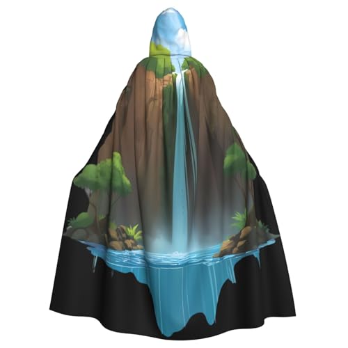 Regenbogen unter dem Wasserfall Halloween Kapuzenumhang für Männer und Frauen: leichter Polyester-Umhang mit Kapuze – perfekt für Cosplay, Halloween & Kostümpartys Regenbogen unter dem Wasserfall Halloween Kapuzenumhang für Männer und Frauen: leichter Polyester-Umhang mit Kapuze – perfekt für Cosplay, Halloween & Kostümpartys von Kingww