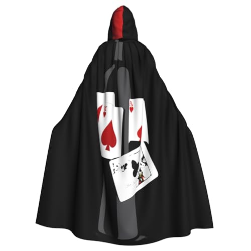 Rotwein und Spielkarten Halloween Kapuzenumhang für Männer und Frauen: leichter Polyester-Umhang mit Kapuze – perfekt für Cosplay, Halloween & Kostümpartys Rotwein und Spielkarten Halloween Kapuzenumhang für Männer und Frauen: leichter Polyester-Umhang mit Kapuze – perfekt für Cosplay, Halloween & Kostümpartys von Kingww