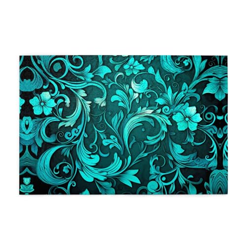 Türkis-Muster-Puzzles, 1000 Teile, pädagogische intellektuelle Holzpuzzles, lustige Puzzles, Stressabbau-Puzzles, 75 x 50 cm (L x B) von Kingww