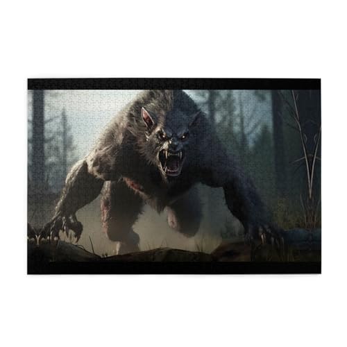 Werwolf HD-Puzzles, 1000 Teile, pädagogische Intellektuelle Holzpuzzles, lustige Puzzles, Stressabbau-Puzzles, 75 x 50 cm (L x B) von Kingww
