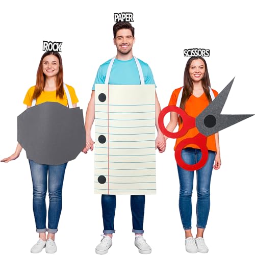 Kinlop 6 Stück Erwachsene Rock Papier Schere Kostüm Set für Männer Frauen Halloween Outfits Fun Gruppe Kostüm mit Stein Schere Papier Stirnband für Halloween Party Outfit Büro Heimbedarf Kinlop 6 Stück Erwachsene Rock Papier Schere Kostüm Set für Männer Frauen Halloween Outfits Fun Gruppe Kostüm mit Stein Schere Papier Stirnband für Halloween Party Outfit Büro Heimbedarf von Kinlop
