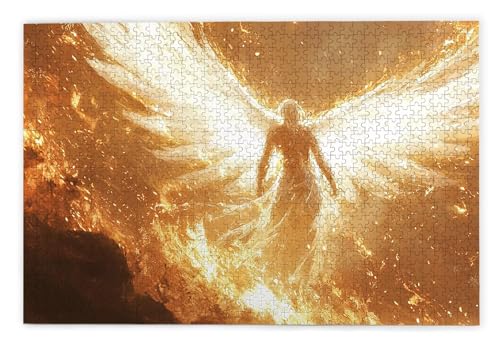 Puzzle 1000 Teile, Engel Puzzle 1000 Teile Erwachsene, Holzpuzzle Erwachsene, EIN Herausforderndes Rätsel, Puzzlespiele für Die Ganze Familie, Holzpuzzle für Zimmer Deko Wohnzimmer, Geschenke, S-30 von Kinntn