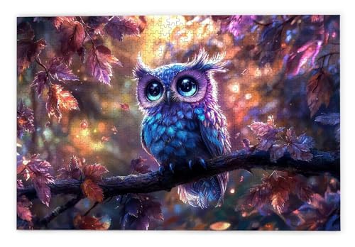Puzzle 1000 Teile, Eule Puzzle 1000 Teile Erwachsene, Holzpuzzle Erwachsene, EIN Herausforderndes Rätsel, Puzzlespiele für Die Ganze Familie, Holzpuzzle für Zimmer Deko Wohnzimmer, Geschenke, L-64 von Kinntn