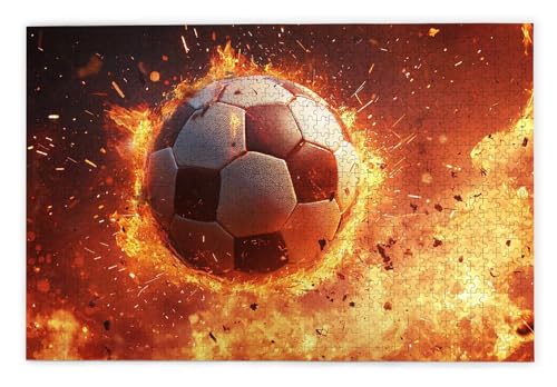 Puzzle 1000 Teile, Fußball Puzzle 1000 Teile Erwachsene, Holzpuzzle Erwachsene, EIN Herausforderndes Rätsel, Puzzlespiele für Die Ganze Familie, Holzpuzzle für Zimmer Deko Wohnzimmer, Geschenke, G-46 von Kinntn