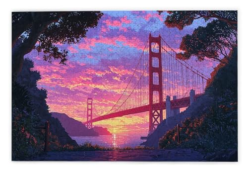 Puzzle 1000 Teile, Golden Gate Bridge Puzzle 1000 Teile Erwachsene, Holzpuzzle Erwachsene, EIN Herausforderndes Rätsel, Puzzlespiele für Die Ganze Familie, Holzpuzzle für Zimmer Deko, Geschenke, D-72 Puzzle 1000 Teile, Golden Gate Bridge Puzzle 1000 Teile Erwachsene, Holzpuzzle Erwachsene, EIN Herausforderndes Rätsel, Puzzlespiele für Die Ganze Familie, Holzpuzzle für Zimmer Deko, Geschenke, D-72 von Kinntn