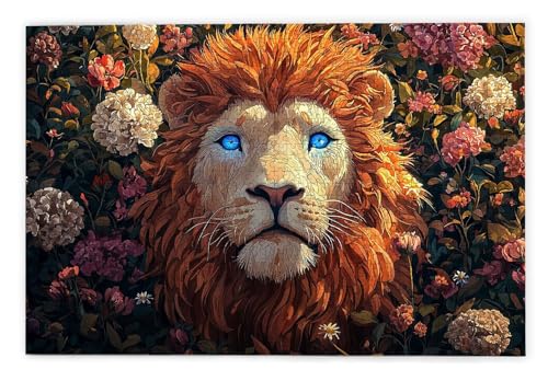 Puzzle 1000 Teile, Löwe Puzzle 1000 Teile Erwachsene, Holzpuzzle Erwachsene, EIN Herausforderndes Rätsel, Puzzlespiele für Die Ganze Familie, Holzpuzzle für Zimmer Deko Wohnzimmer, Geschenke, S-94 von Kinntn