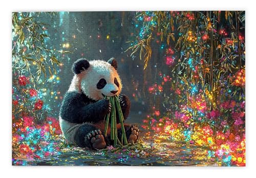 Puzzle 1000 Teile, Panda Puzzle 1000 Teile Erwachsene, Holzpuzzle Erwachsene, EIN Herausforderndes Rätsel, Puzzlespiele für Die Ganze Familie, Holzpuzzle für Zimmer Deko Wohnzimmer, Geschenke, S-42 von Kinntn