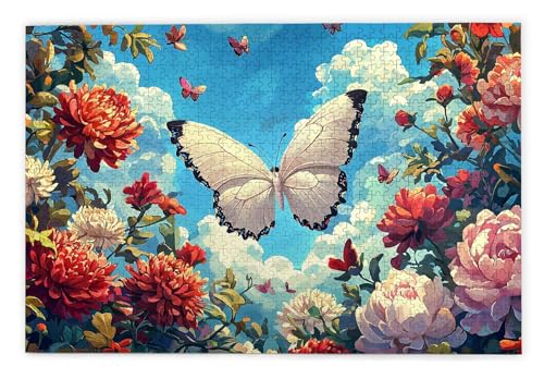 Puzzle 1000 Teile, Schmetterling Puzzle 1000 Teile Erwachsene, Holzpuzzle Erwachsene, EIN Herausforderndes Rätsel, Puzzlespiele für Die Ganze Familie, Holzpuzzle für Deko Wohnzimmer, Geschenke, S-62 von Kinntn
