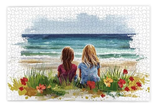 Puzzle 1000 Teile, Strand Puzzle 1000 Teile Erwachsene, Holzpuzzle Erwachsene, EIN Herausforderndes Rätsel, Puzzlespiele für Die Ganze Familie, Holzpuzzle für Zimmer Deko Wohnzimmer, Geschenke, M-40 von Kinntn
