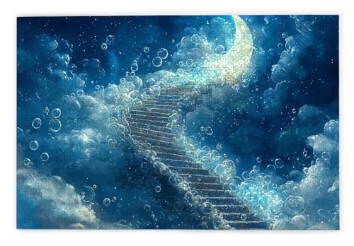 Puzzle 1000 Teile, Treppe Puzzle 1000 Teile Erwachsene, Holzpuzzle Erwachsene, EIN Herausforderndes Rätsel, Puzzlespiele für Die Ganze Familie, Holzpuzzle für Zimmer Deko Wohnzimmer, Geschenke, Z-34 von Kinntn