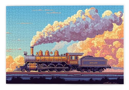 Puzzle 1000 Teile, Zug Puzzle 1000 Teile Erwachsene, Holzpuzzle Erwachsene, EIN Herausforderndes Rätsel, Puzzlespiele für Die Ganze Familie, Holzpuzzle für Zimmer Deko Wohnzimmer, Geschenke, U-72 von Kinntn