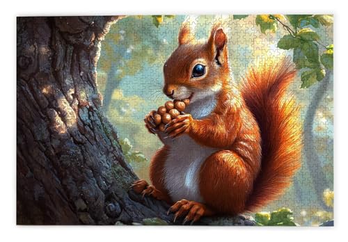 Puzzle 1000 Teile Erwachsene, Eichhörnchen Puzzle 1000 Teile mit Geschenkbox, Holzpuzzle Erwachsene mit Naturholz, Geschenke für Frauen, Geschenke für Männer, Groß Holzpuzzle für Deko Wohnzimmer, V-65 Puzzle 1000 Teile Erwachsene, Eichhörnchen Puzzle 1000 Teile mit Geschenkbox, Holzpuzzle Erwachsene mit Naturholz, Geschenke für Frauen, Geschenke für Männer, Groß Holzpuzzle für Deko Wohnzimmer, V-65 von Kinntn