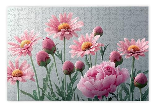 Puzzle 1000 Teile Erwachsene, Gänseblümchen Puzzle 1000 Teile mit Geschenkbox, Holzpuzzle Erwachsene mit Naturholz, Geschenke für Frauen, Geschenke für Männer, Holzpuzzle für Deko Wohnzimmer, Q-33 von Kinntn