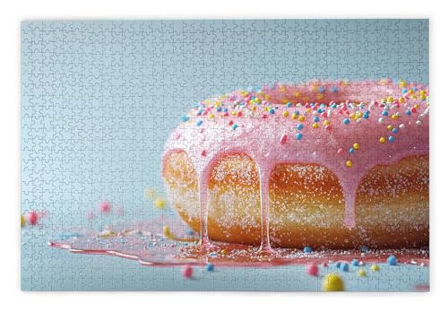 Puzzle 1000 Teile Erwachsene, Krapfen Puzzle 1000 Teile mit Geschenkbox, Holzpuzzle Erwachsene mit Naturholz, Geschenke für Frauen, Geschenke für Männer, Groß Holzpuzzle für Wanddeko Wohnzimmer, X-43 von Kinntn
