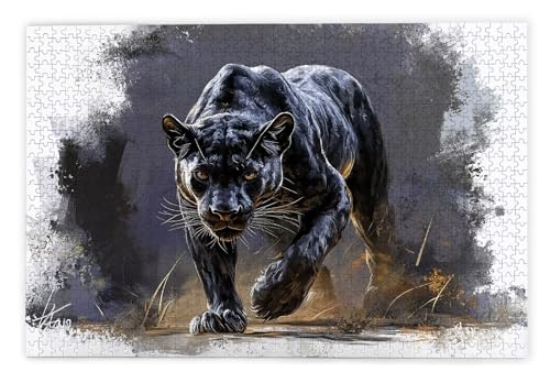Puzzle 1000 Teile Erwachsene, Leopard Puzzle 1000 Teile mit Geschenkbox, Holzpuzzle Erwachsene mit Naturholz, Geschenke für Frauen, Geschenke für Männer, Groß Holzpuzzle für Wanddeko Wohnzimmer, B-69 von Kinntn
