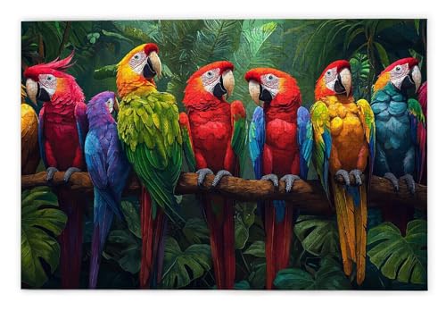Puzzle 1000 Teile Erwachsene, Papagei Puzzle 1000 Teile mit Geschenkbox, Holzpuzzle Erwachsene mit Naturholz, Geschenke für Frauen, Geschenke für Männer, Groß Holzpuzzle für Wanddeko Wohnzimmer, U-59 von Kinntn