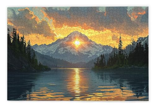 Puzzle 1000 Teile Erwachsene, See Puzzle 1000 Teile mit Geschenkbox, Holzpuzzle Erwachsene mit Naturholz, Geschenke für Frauen, Geschenke für Männer, Groß Holzpuzzle für Wanddeko Wohnzimmer, G-25 Puzzle 1000 Teile Erwachsene, See Puzzle 1000 Teile mit Geschenkbox, Holzpuzzle Erwachsene mit Naturholz, Geschenke für Frauen, Geschenke für Männer, Groß Holzpuzzle für Wanddeko Wohnzimmer, G-25 von Kinntn