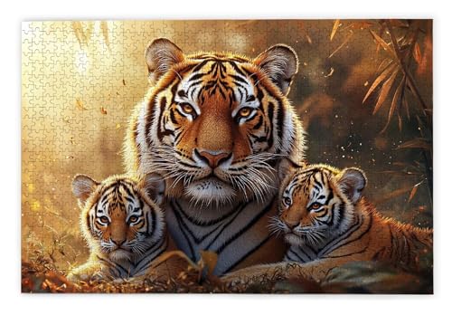 Puzzle 1000 Teile Erwachsene, Tiger Puzzle 1000 Teile mit Geschenkbox, Holzpuzzle Erwachsene mit Naturholz, Geschenke für Frauen, Geschenke für Männer, Groß Holzpuzzle für Wanddeko Wohnzimmer, Q-71 von Kinntn