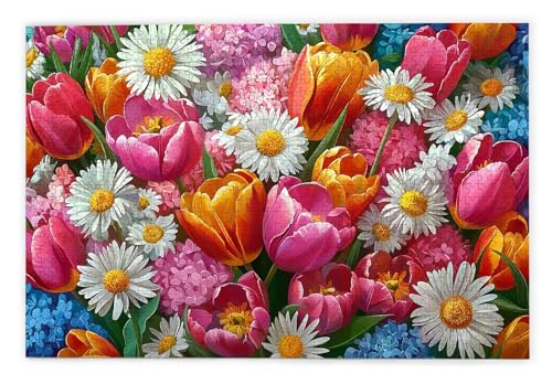 Puzzle 1500 Teile, Blumen Puzzle 1500 Teile Erwachsene, Holzpuzzle Erwachsene, EIN Herausforderndes Rätsel, Puzzlespiele für Die Ganze Familie, Holzpuzzle für Zimmer Deko Wohnzimmer, Geschenke, O-40 von Kinntn