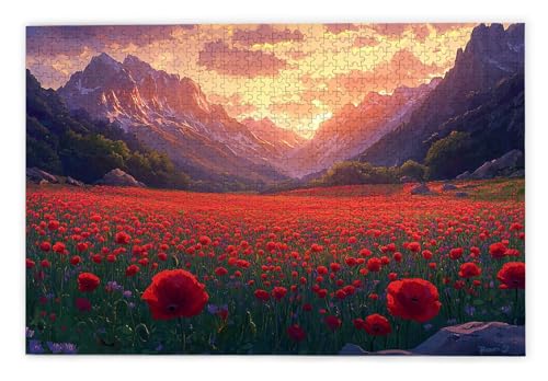 Puzzle 1500 Teile, Blumenmeer Puzzle 1500 Teile Erwachsene, Holzpuzzle Erwachsene, EIN Herausforderndes Rätsel, Puzzlespiele für Die Ganze Familie, Holzpuzzle für Wanddeko Wohnzimmer, Geschenke, D-86 von Kinntn